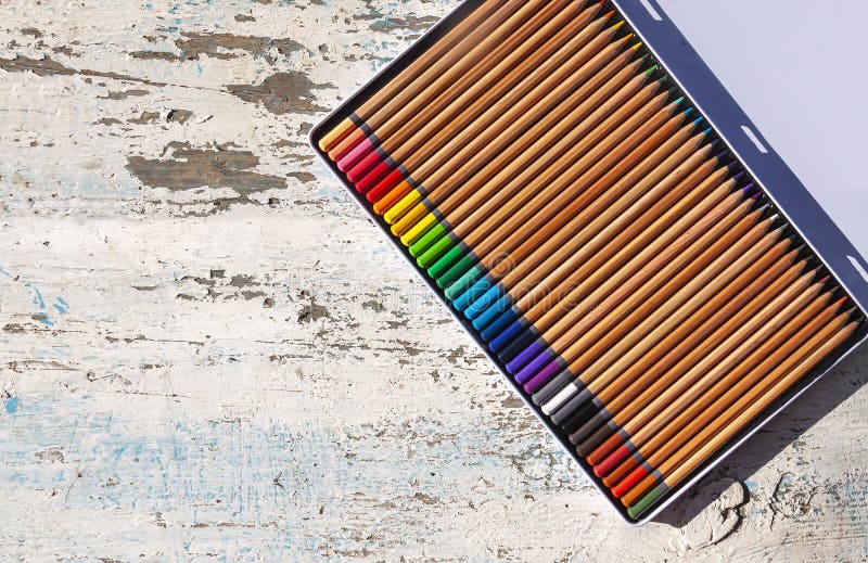 Colored Pencils Set. Drawing Tools Stock Photo Image of crayon, close 253672880