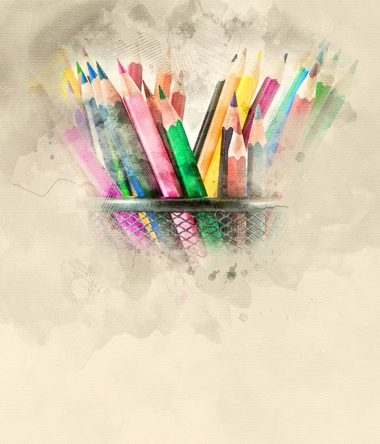 Colored Pencils Watercolor Stock Illustrations 2,263 Colored Pencils