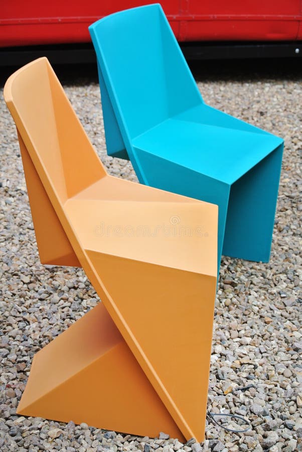 Colored Plastic Chairs Detail Stock Photo Image of modern, chair