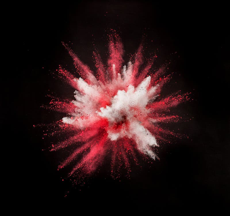 Colored Powder Explosion on Black Background. Stock Photo Image of