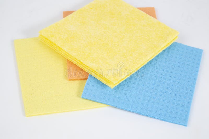 Colored Rags for Cleaning the House. Disposable Dust Rags Stock Photo
