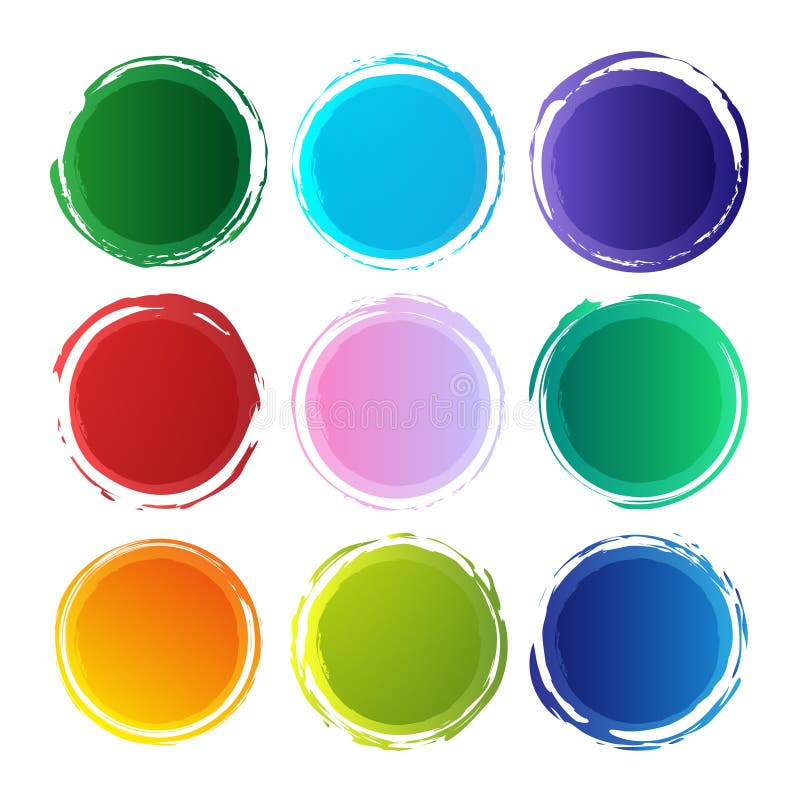 Colored Round Abstract Backgrounds Smears Vector Objects Isolated on a ...