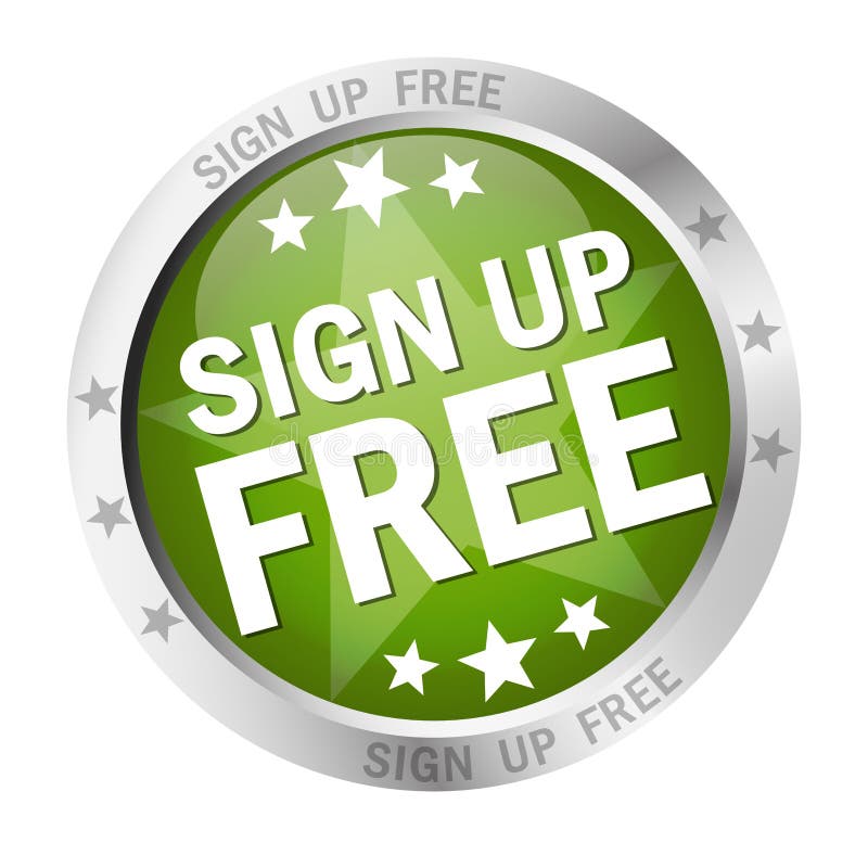 Round button Sign up free stock illustration Round button Sign up free stock illustration