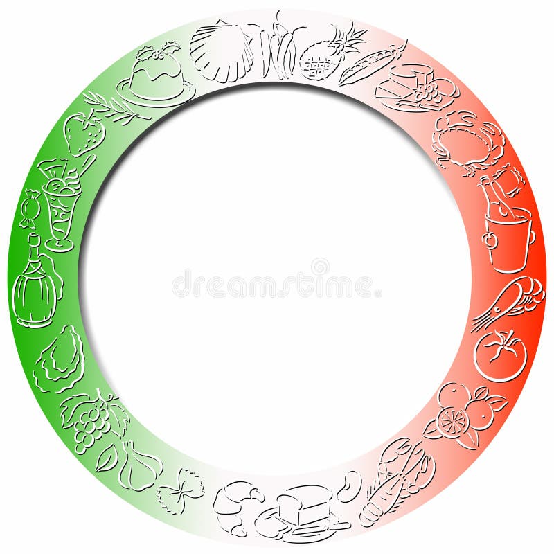 Colored round food border