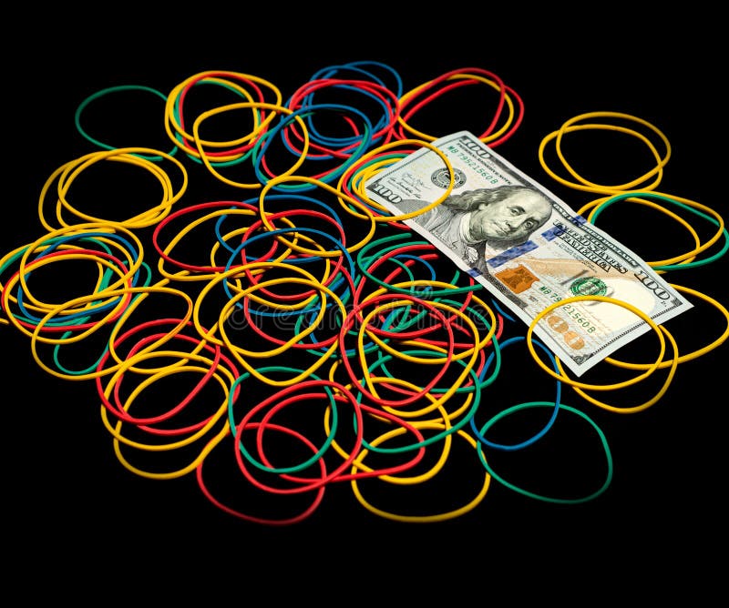 Colored Rubber Bands for Money Stock Image Image of bright