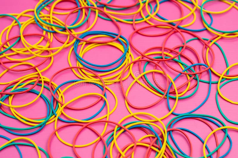 Colored Rubber Bands for Money Stock Image Image of flexible, circle