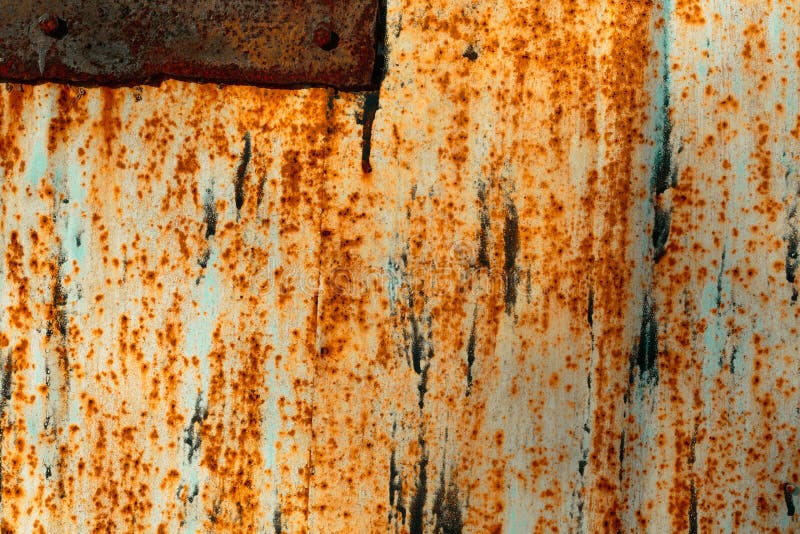Colored Rusty Stained Metal Wall Texture Pattern. Stock Image Image