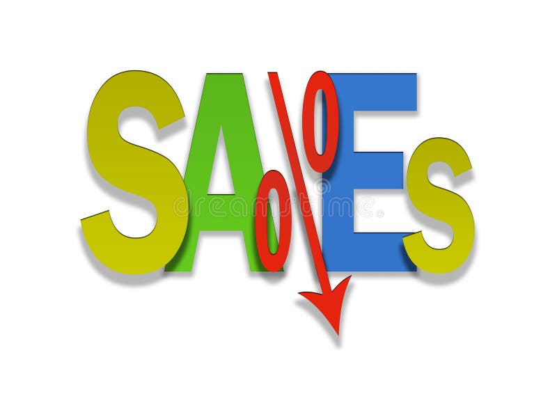 Colored sales bargain lower percent price goes down. royalty free illustration