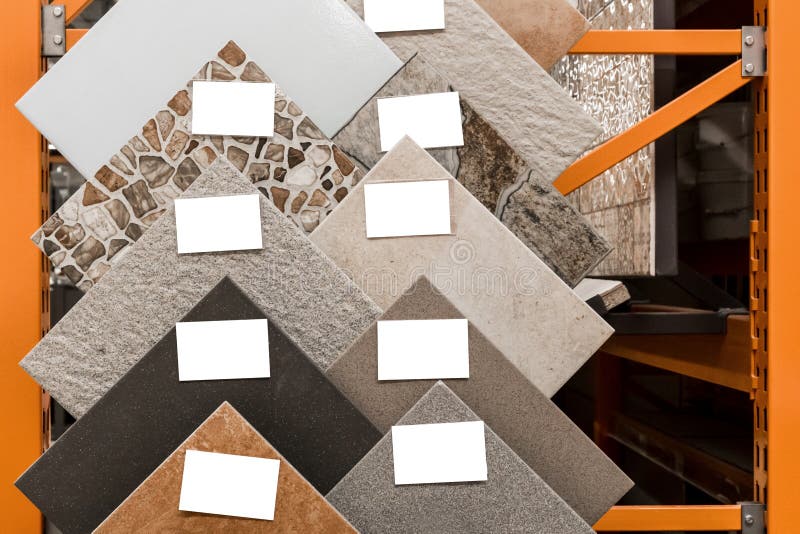 Colored Samples of Ceramic Tiles for Kitchen or Bathroom Interior