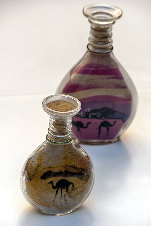 Colored sand in a bottle stock image. Image of decoration 52517469