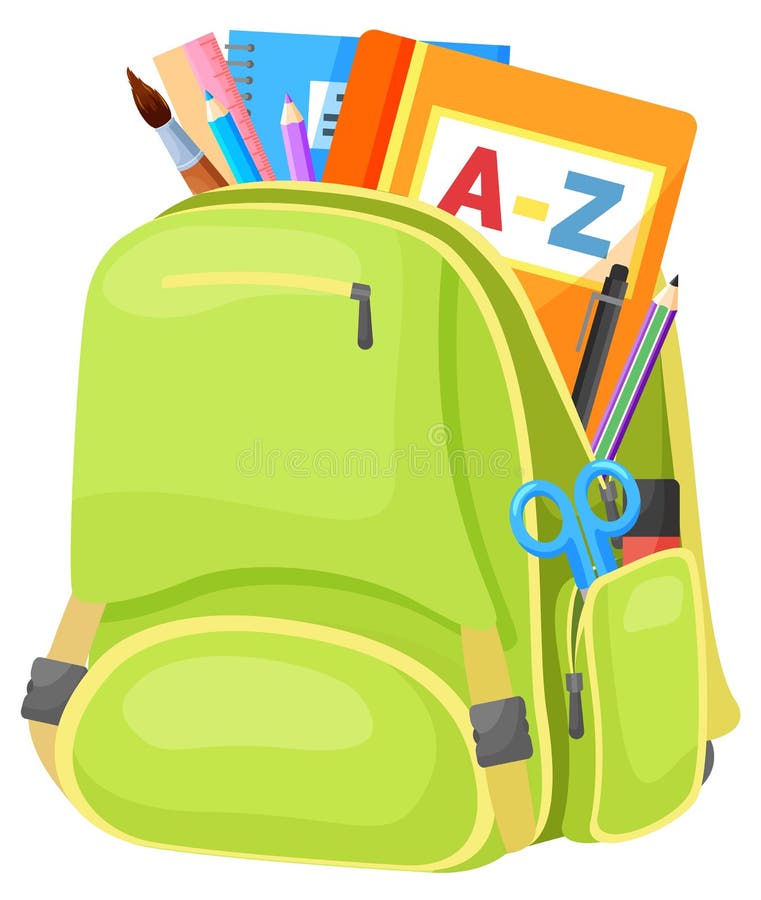 Colored School Backpack Back To School Stock Vector - Illustration of ...