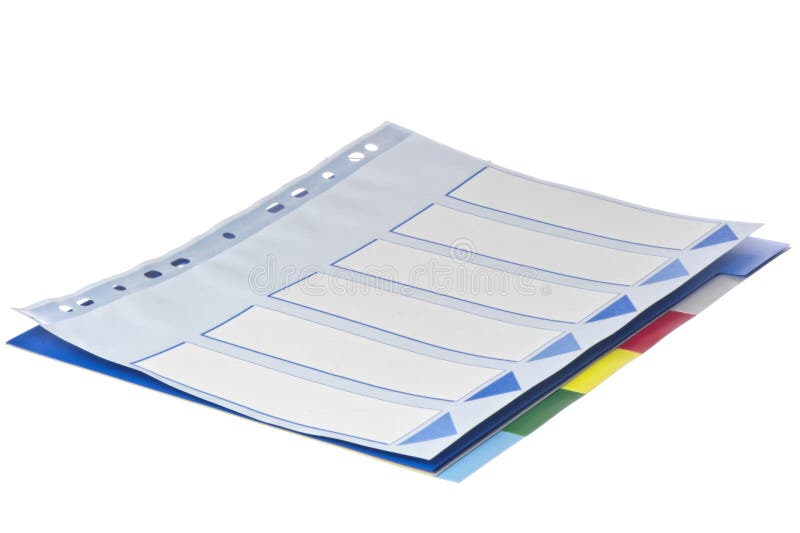 Colored separator sheet stock image. Image of mail, office 25038727