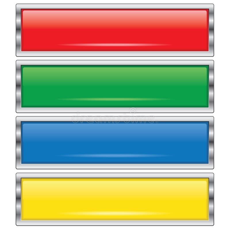 Colored shiny buttons isolated on a white background