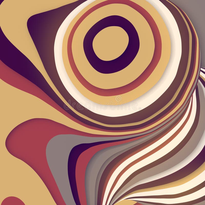 Colored sliced shape. Computer generated abstract geometric 3D render illustration