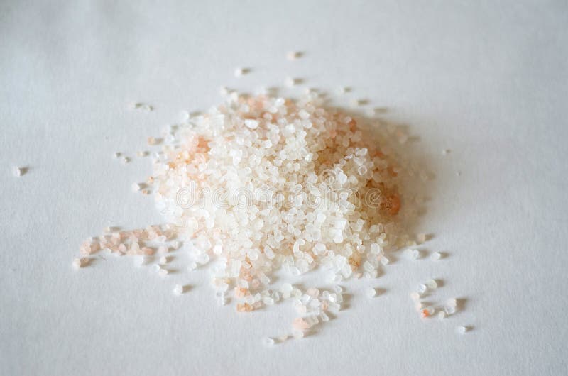 Bath Salt Crystals in White Jar on Light Background Stock Image Image
