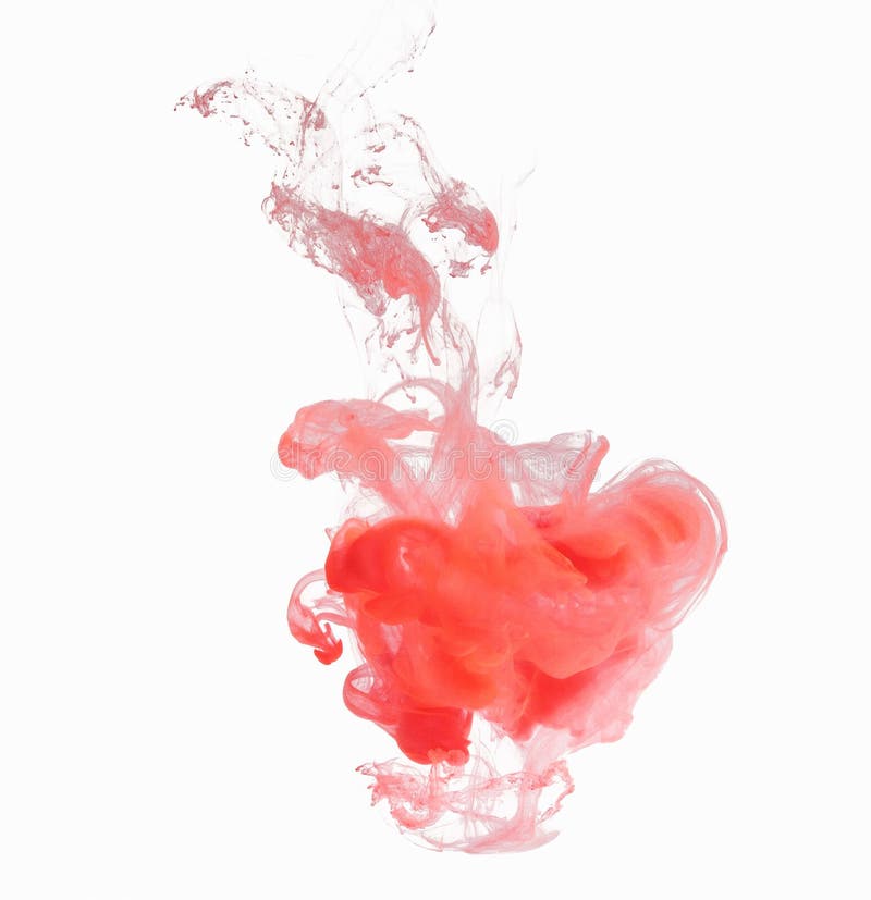 Colored smoke swirling underwater.