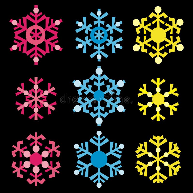 Colored snowflakes