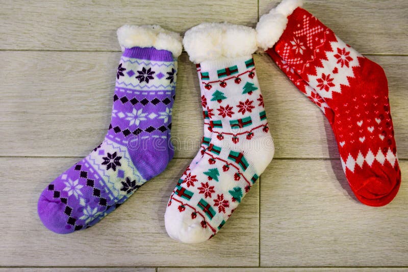 Colored Socks for Christmas or New Year Gifts and Surprises Stock Photo ...