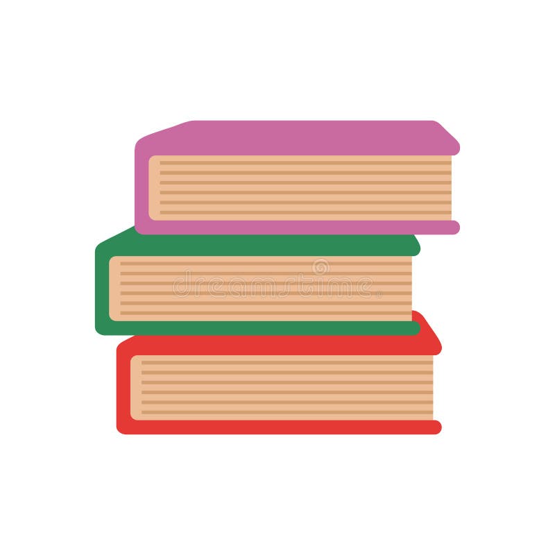 Colored Stack Of Books Vector Flat Icon Stock Illustration