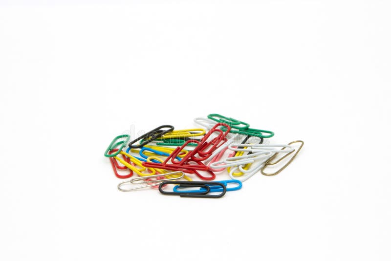 Colored stationery clips stock image. Image of green 61633397