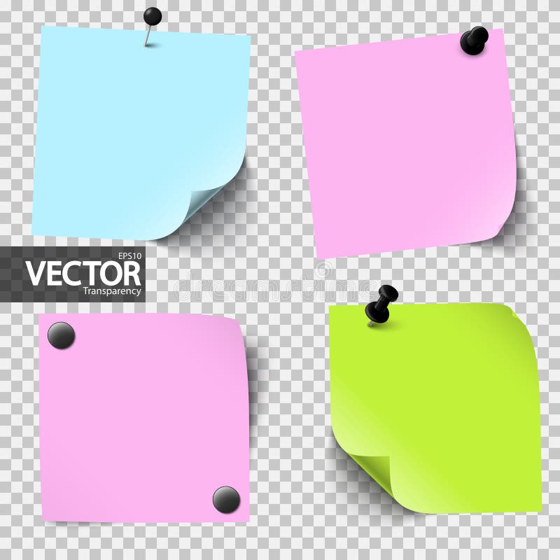 Colored Sticky Papers with Vector Transparency Stock Vector
