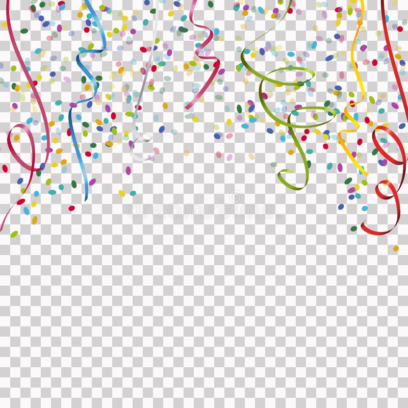 Background Silver Streamer Confetti On Transparent Stock Vector