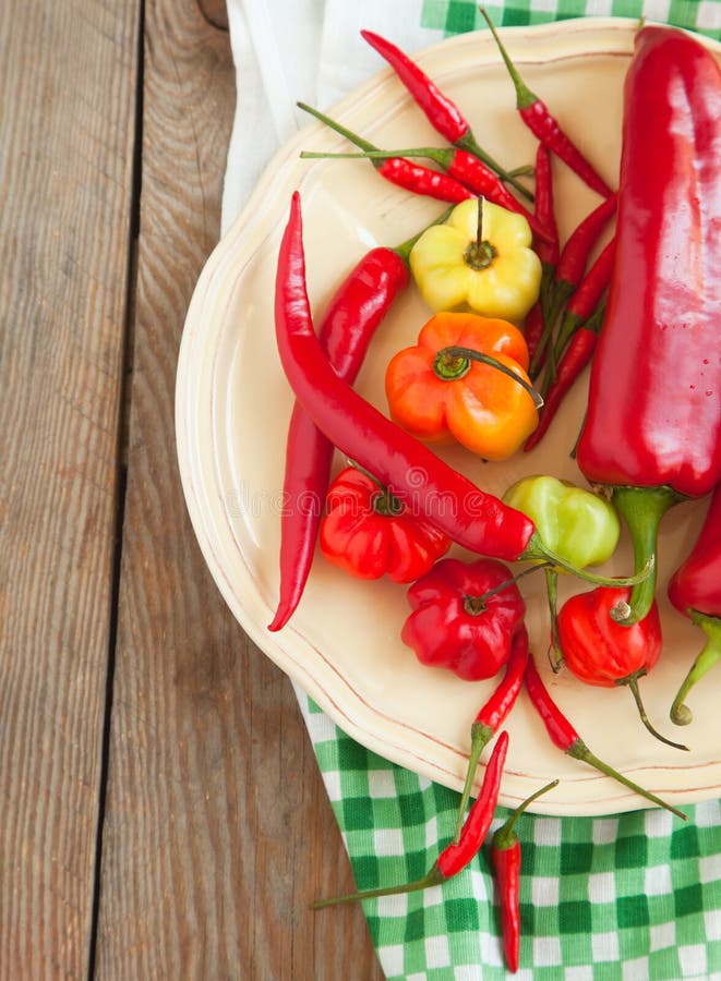 Colored Sweet Peppers and Hot Chili Peppers Stock Photo Image of