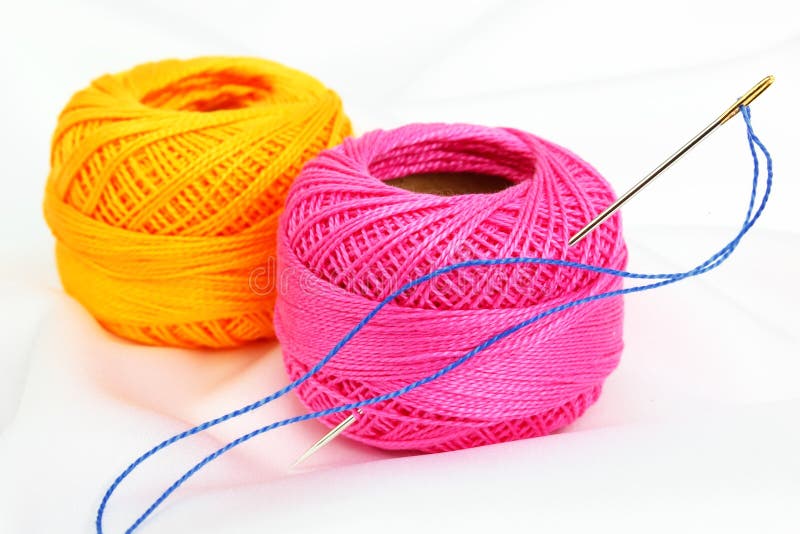 Colored thread, needles