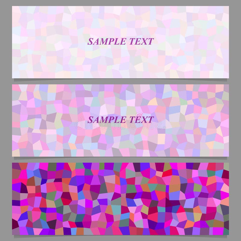 Colored Tiled Rectangle Pattern Banner Design Set Stock Vector ...