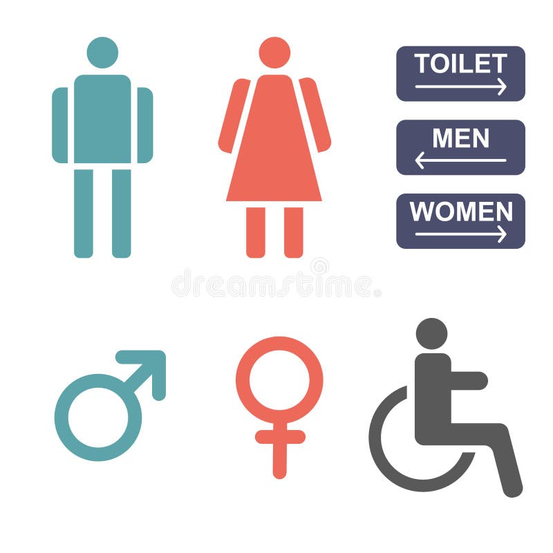 Colored Toilet Icon on White Background Stock Vector Illustration of