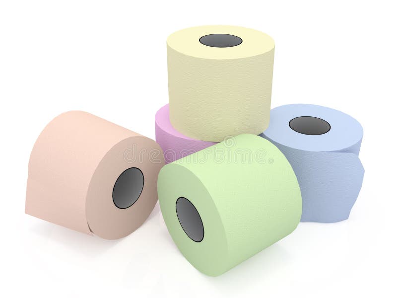 Colored toilet paper stock image. Image of objects ...