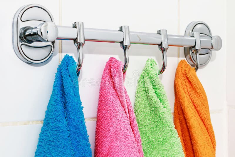 Colored towels hanging