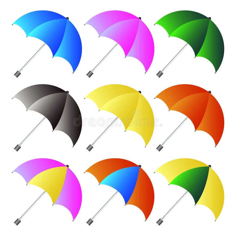 Colored umbrellas set stock vector. Illustration of protection 59948793