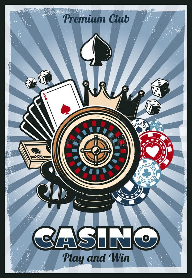 Gambling poster stock illustration. Illustration of illustrated - 1032611