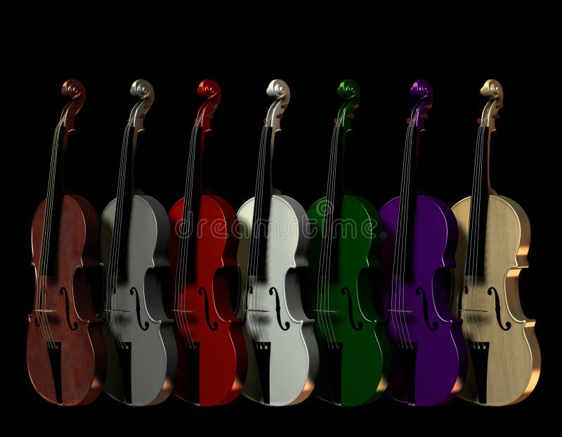 Colored Violins stock illustration. Illustration of ensemble 27924046