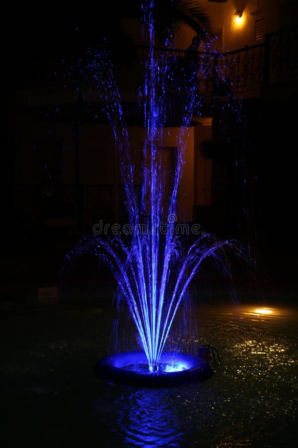 Colored Water Fountain at Night Stock Photo Image of green, sports