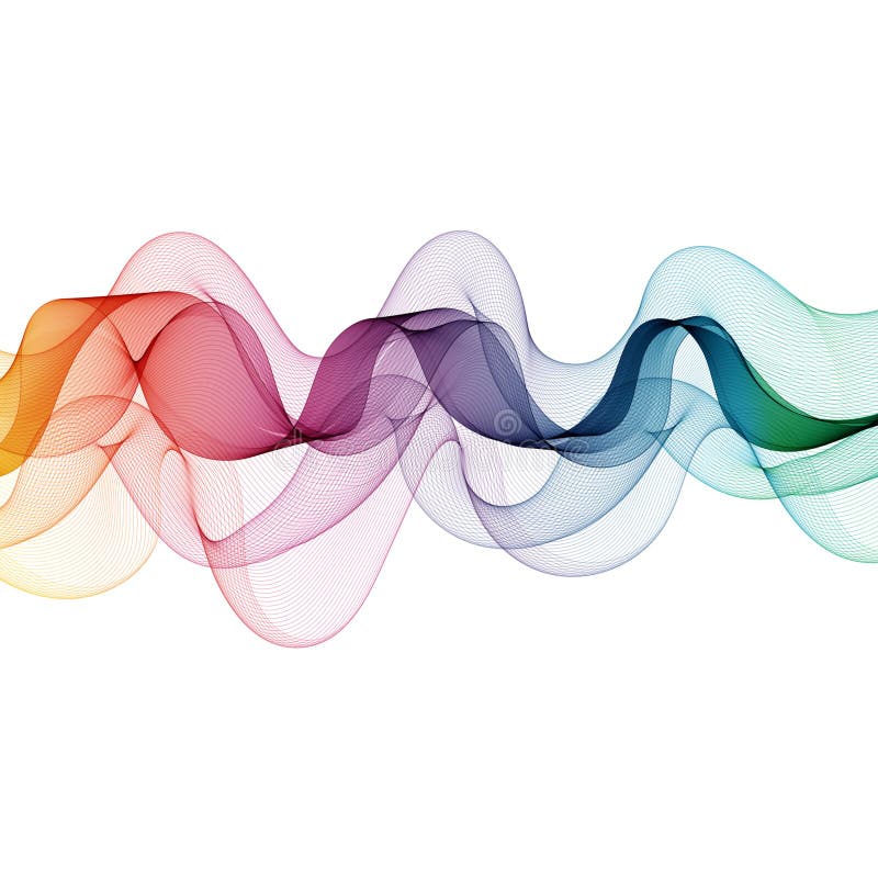 Colored waves. Red, pink, blue waves. eps 10 vector illustration