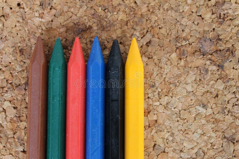 Colored wax pencils stock photo. Image of plank, colorful 35978356