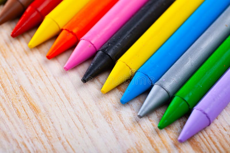 Colored wax pencils stock image. Image of decoration 218390401