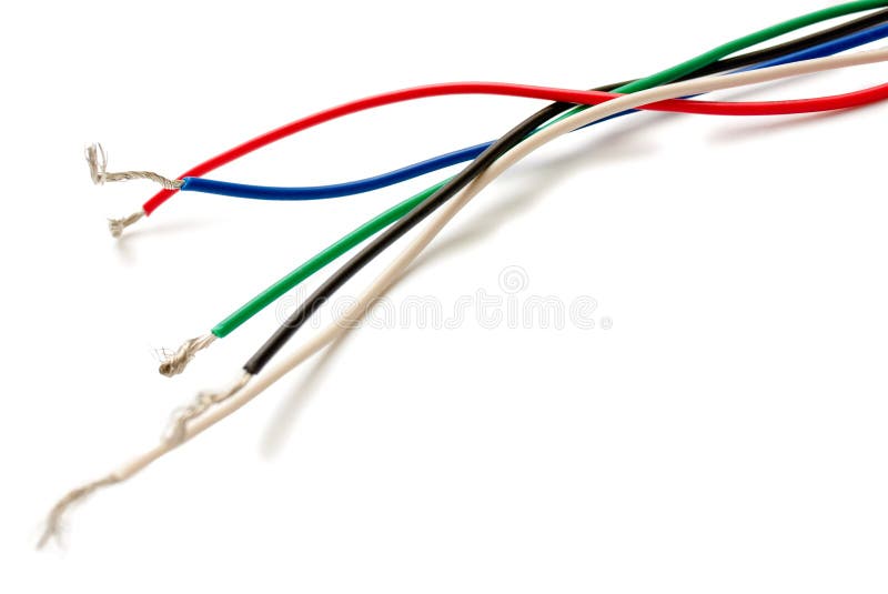 Colored wires isolated on white