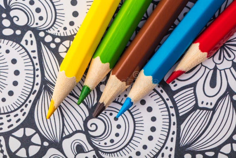 Colored wooden pencils close-up