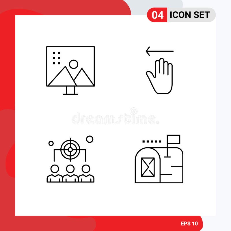 4 colores planos de línea de relleno universal para aplicaciones web y móviles alteración del liderazgo de la flecha de edición de ilustración del vector