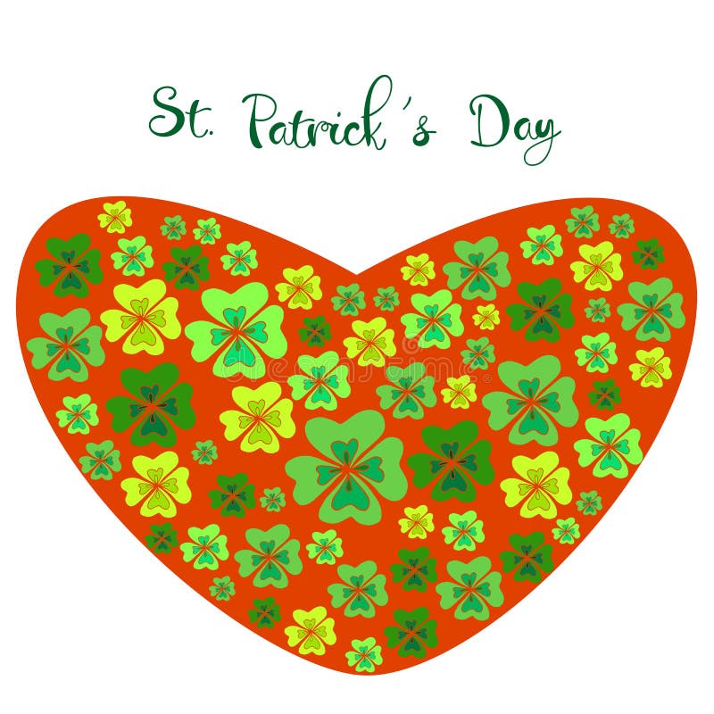 Colorez le trèfle sous forme de coeur, le jour de St Patrick s illustration libre de droits Colorez le trèfle sous forme de coeur, le jour de St Patrick s illustration libre de droits