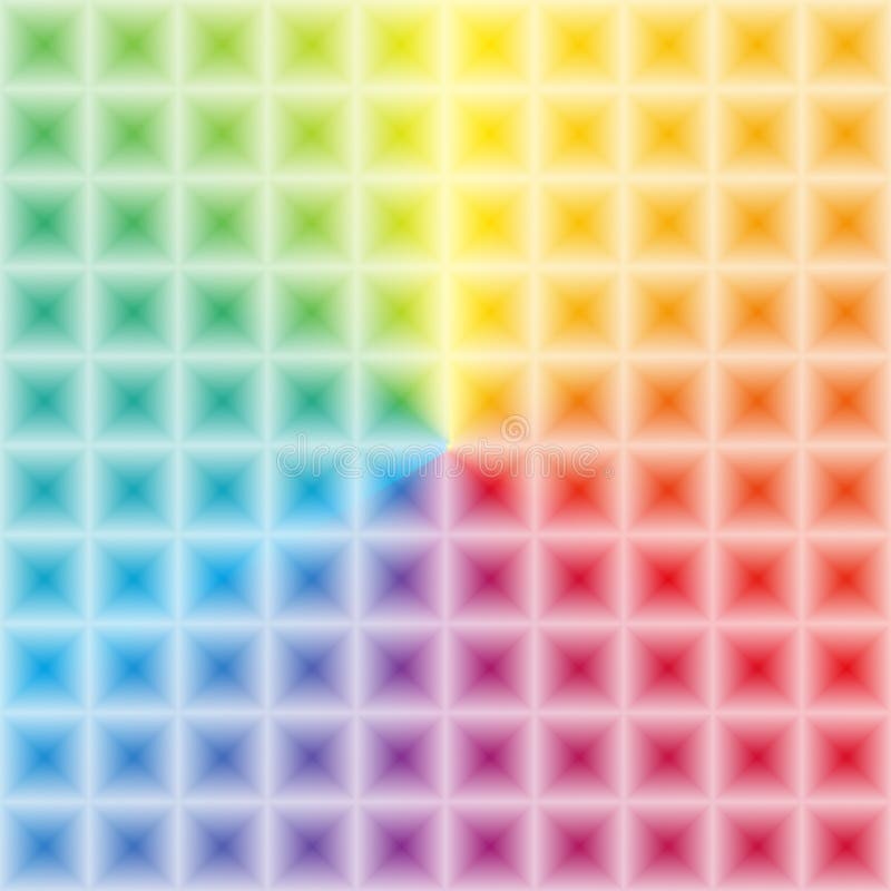 Colorfoul rainbow gradient with 3d illusion effect square light stock illustration