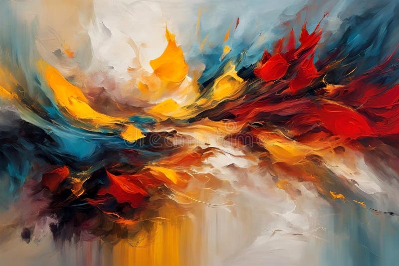 Colorful abstract acrylic painting, abstract composition. royalty free illustration