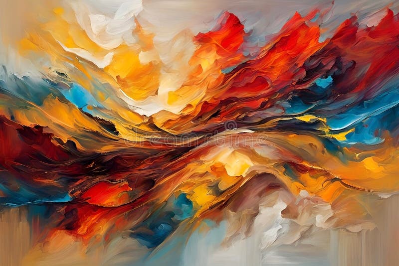 Colorful abstract acrylic painting, abstract composition. stock illustration