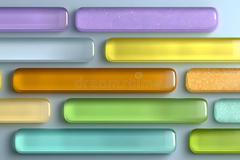 Colorful Abstract Array of Glass Capsules for Modern Design and Inspiration Generative AI stock photography