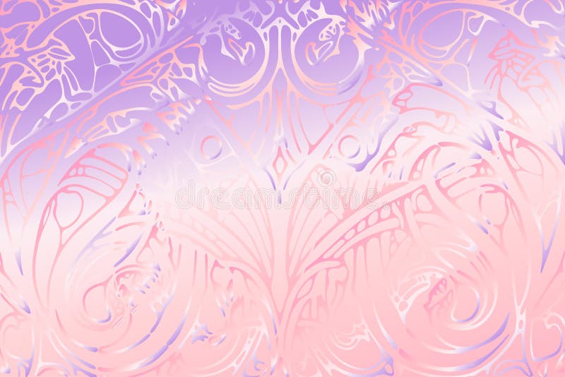Colorful abstract artwork featuring intricate patterns and soft gradients of pink and purple vector illustration