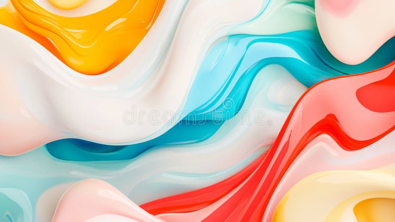 Colorful abstract background with smooth waves and organic shapes in seamless looping animation. concept of fluidity royalty free stock photos