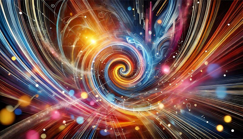Colorful abstract background with swirling lights, dynamic motion. stock images